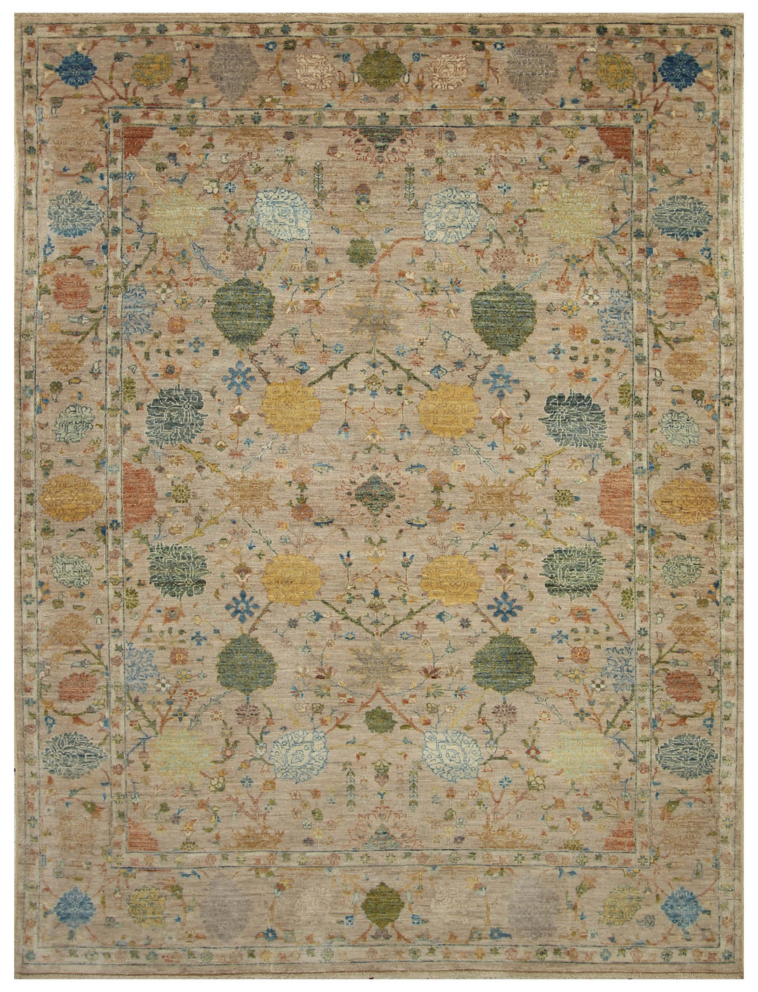 6x8 Taupe Beige Sultani Turkish Hand knotted Rug - Yildiz Rugs