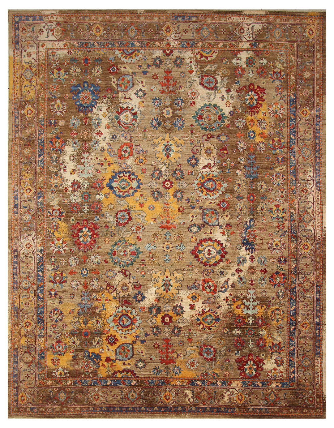9x12 Brown Modern Bidjar Afghan Hand knotted Oriental rug - Yildiz Rugs