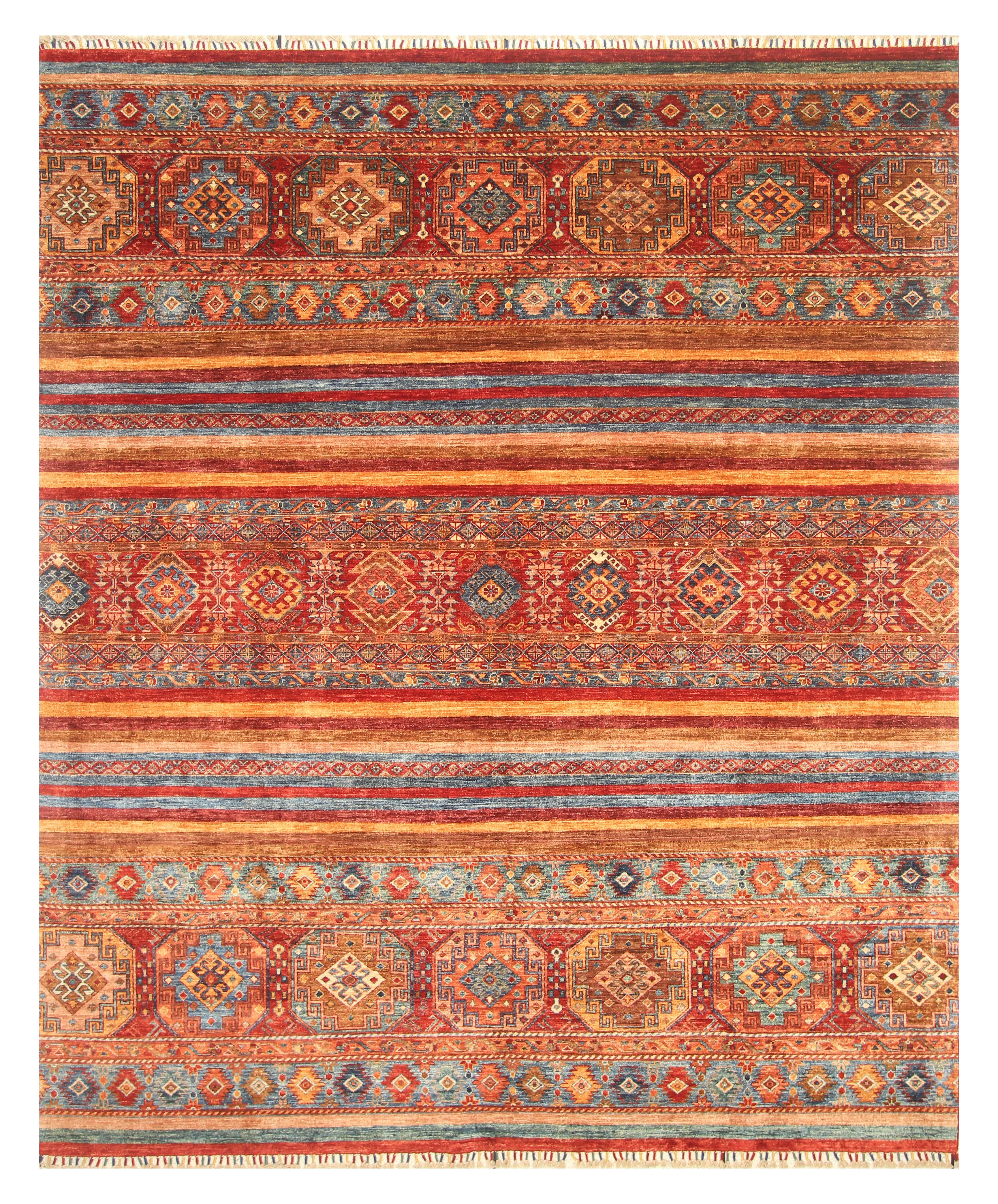 8x10 Red Khorjin Afghan Hand knotted Rug