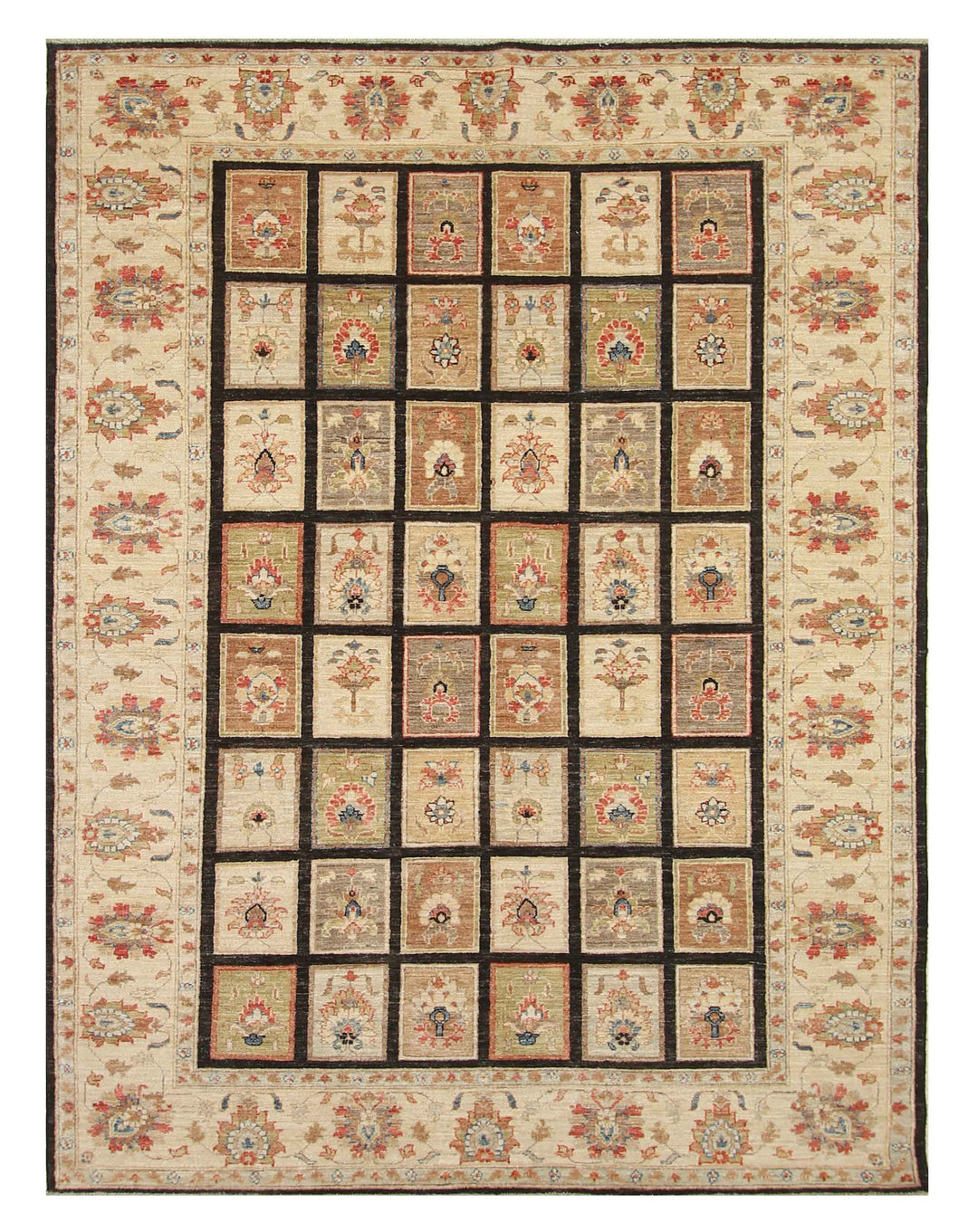 6x9 Black Vintage Bakhtiari Afghan Hand Knotted Oriental Rug - Yildiz Rugs