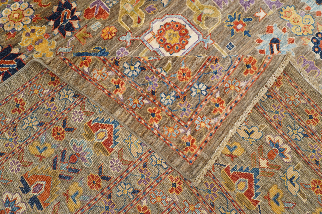 10x10 Gray Bidjar Square Afghan Hand knotted Large Oriental Square Rug - Yildiz Rugs