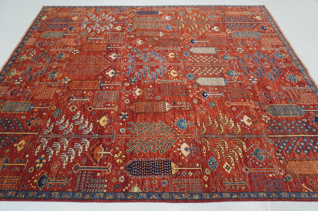 8x10 Red Tribal Bakhshaish Afghan Hand knotted Gabbeh Tree of Life Rug