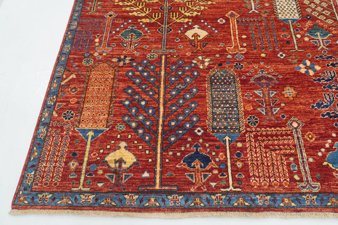 8x10 Red Tribal Bakhshaish Afghan Hand knotted Gabbeh Tree of Life Rug