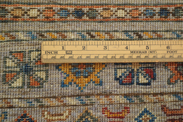 6x8 Blueish Gray Tribal Afghan Hand knotted Gabbeh Rug - Yildiz Rugs
