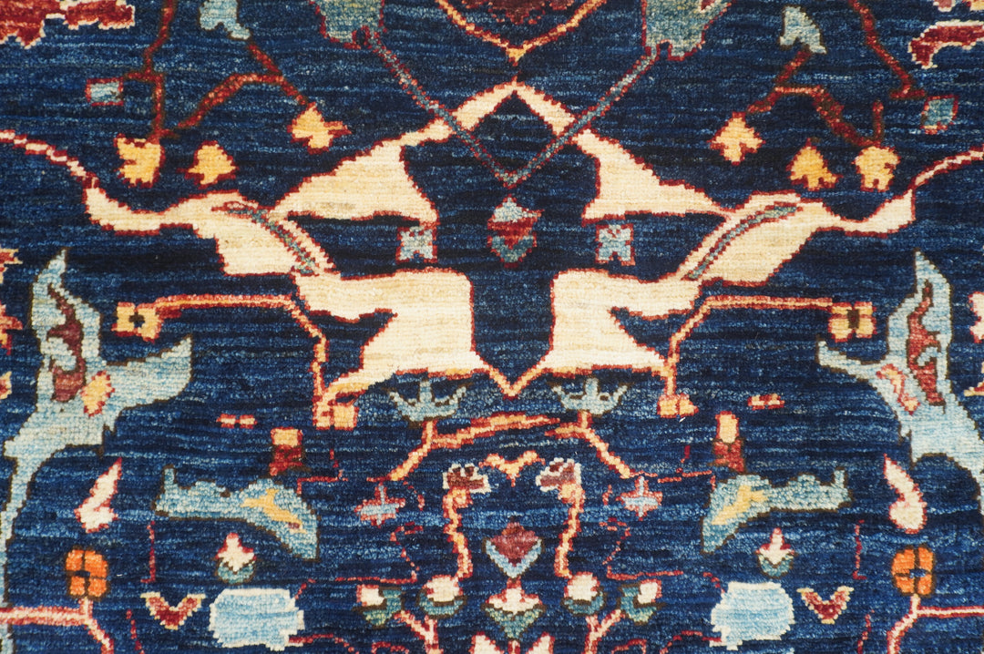 3 x 6 Navy Blue Bidjar Afghan hand knotted Wool Oriental Rug - Yildiz Rugs
