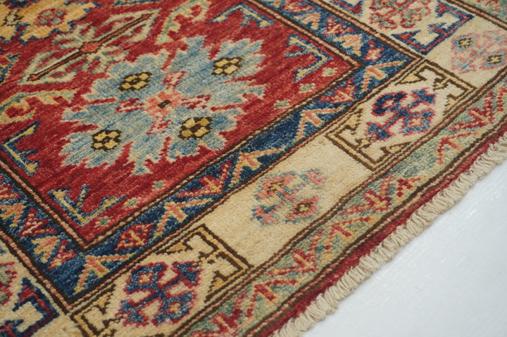 Red 2x3 Kazak Afghan Hand knotted Accent Rug
