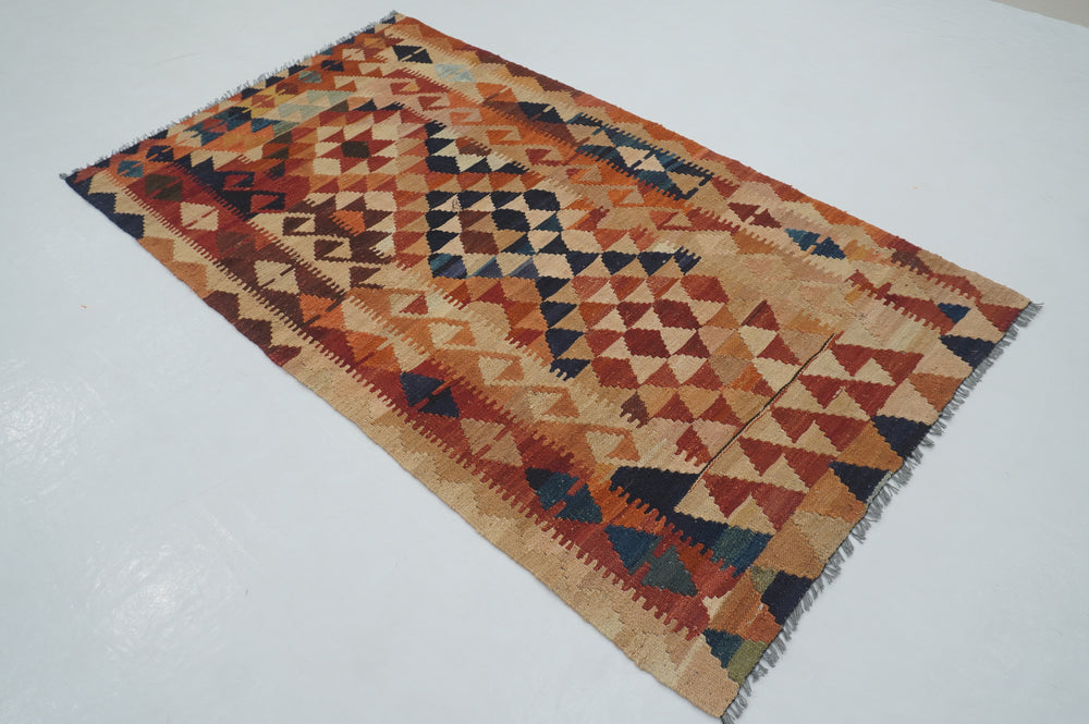 3x6 Afghan Vintage Kilim Handmade Flat weave Wool Kilim Rug - Yildiz Rugs
