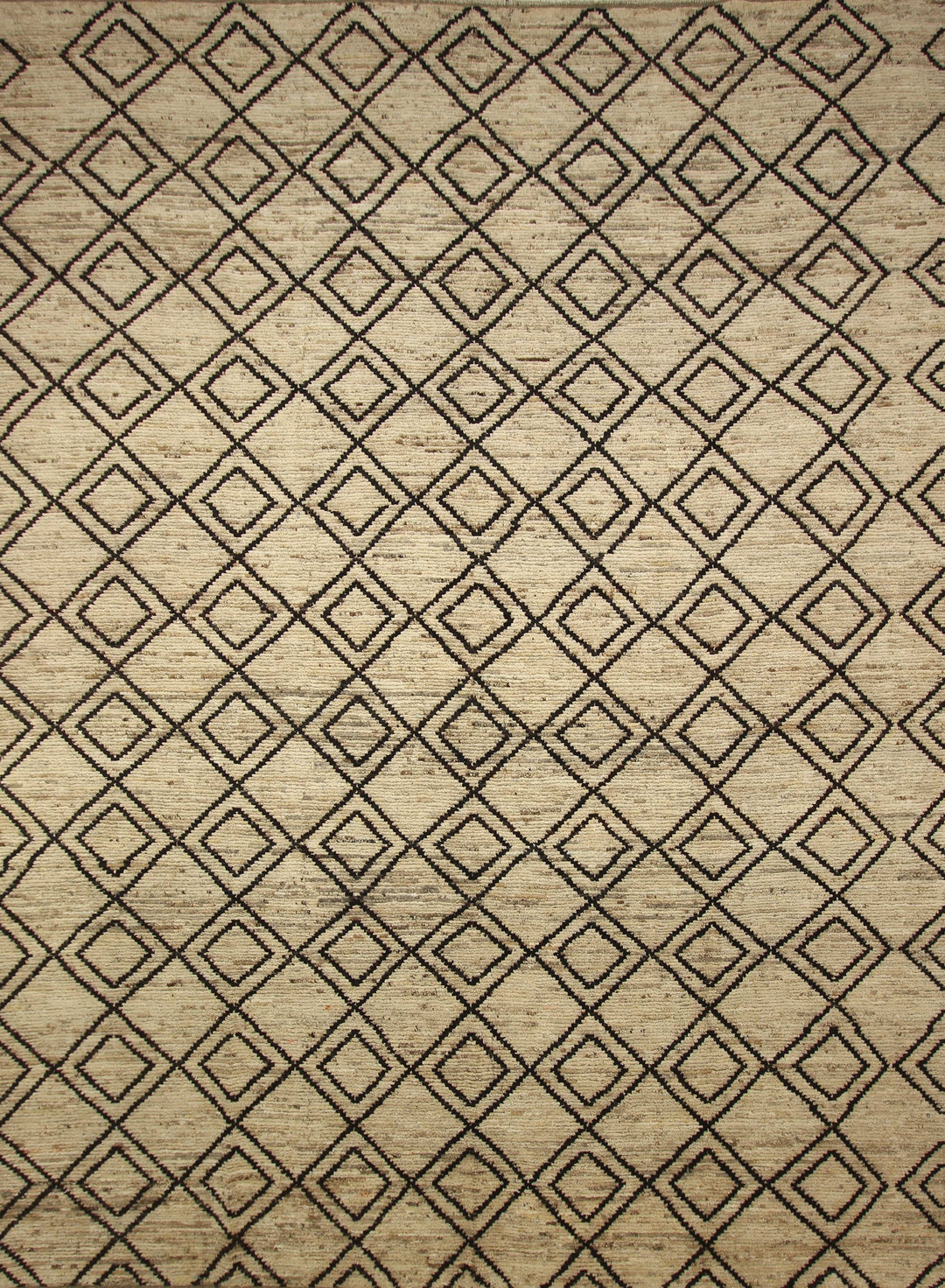 10x14 Berber Area Rug White Beige Moroccan Abstract Beni Ourain Rug - Yildiz Rugs