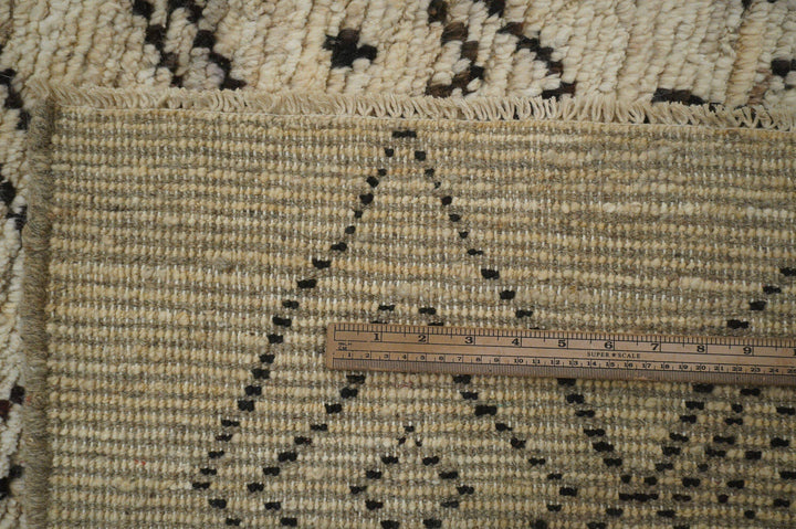 13x17 ft Berber White Beige Moroccan Abstract Beni Ourain Rug Big rug - Yildiz Rugs