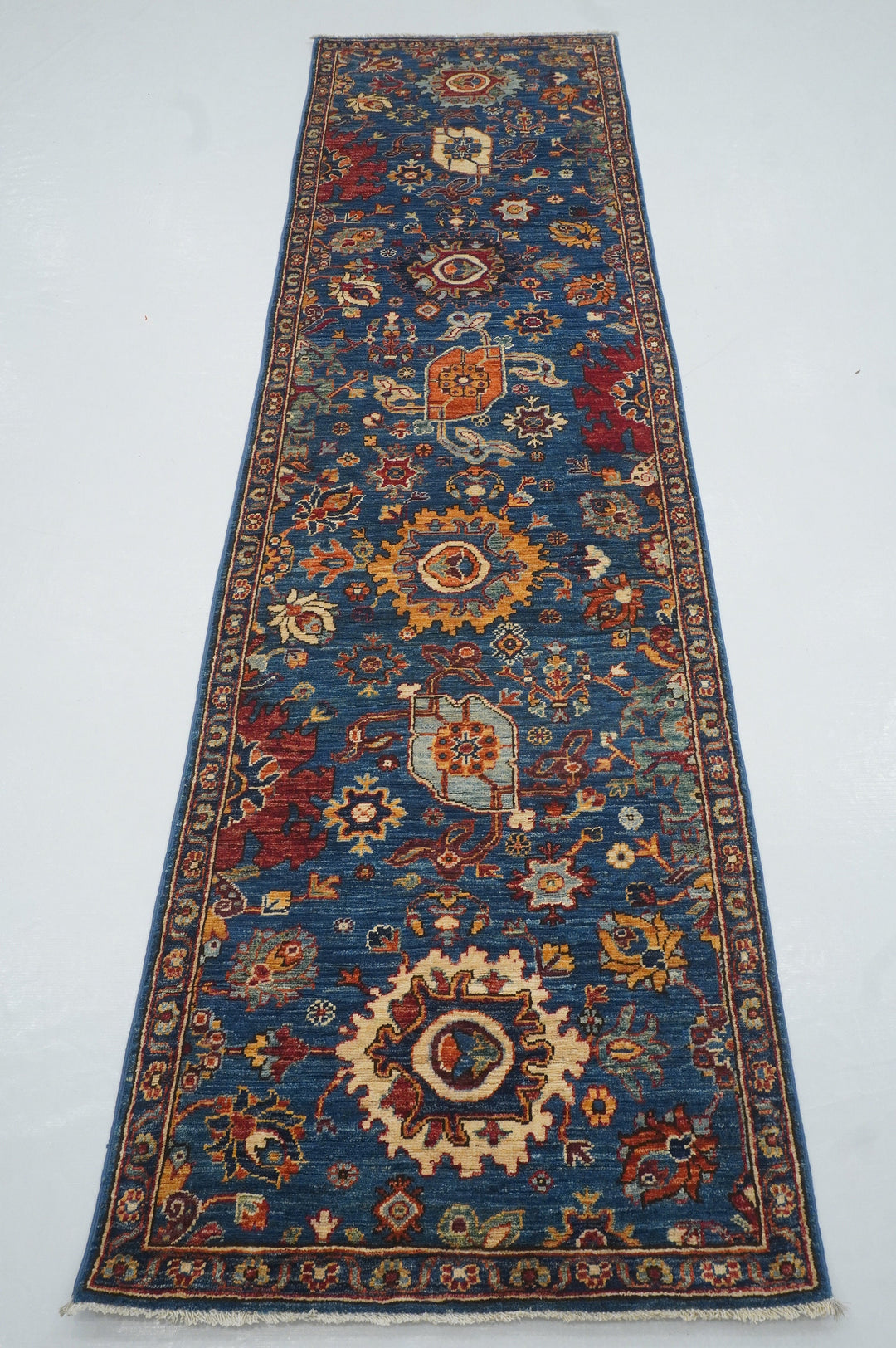 10 ft Bidjar Dark Blue Afghan Hand knotted Oriental Runner Rug - Yildiz Rugs