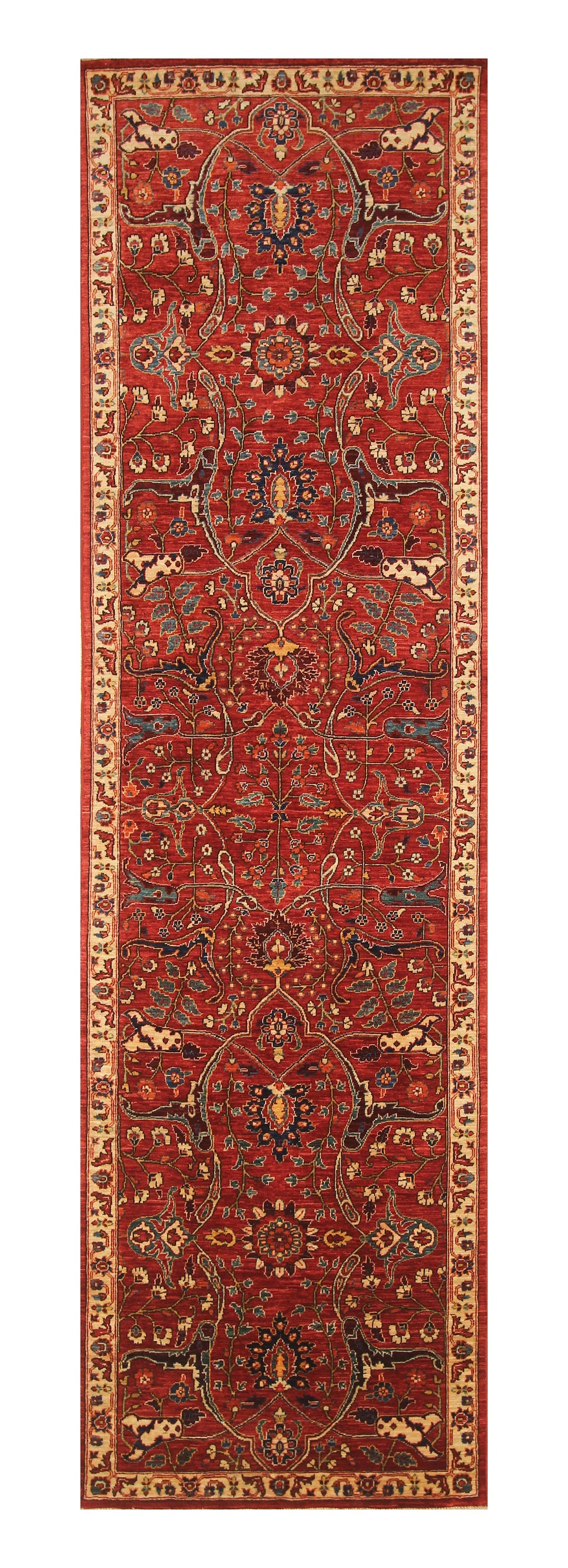 10 ft Bidjar Deep Red Afghan Hand knotted Wool Oriental Runner Rug - Yildiz Rugs