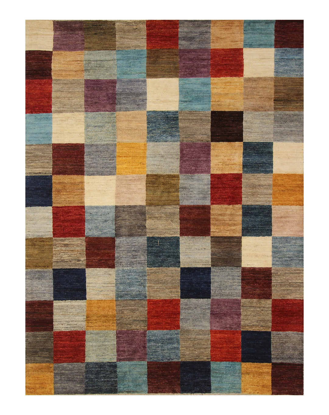 6x8 Checkered Gabbeh Multicolor Afghan Hand knotted Rug - Yildiz Rugs