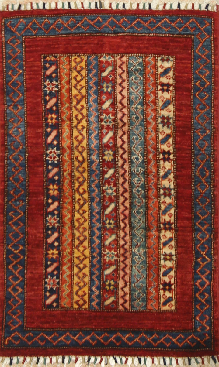 2x3 Red Turkish Hand-Knotted Wool Rug - Yildiz Rugs