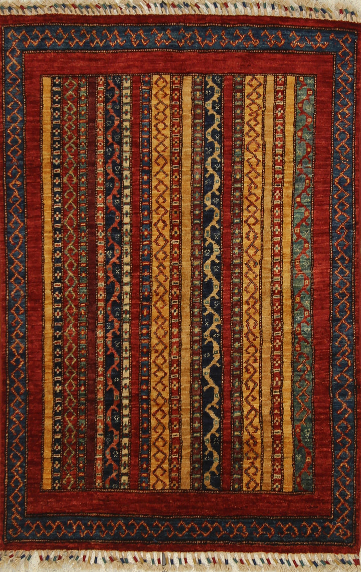 3x4 Red Turkish Style Hand knotted Wool Rug - Yildiz Rugs