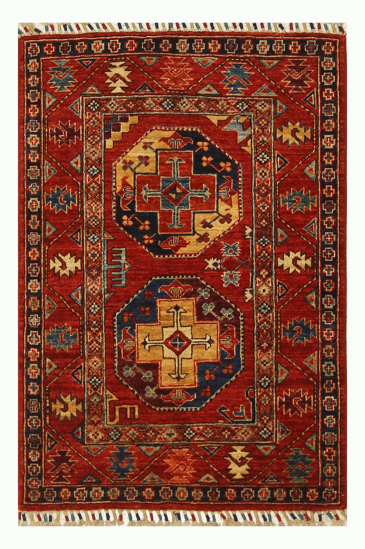 3x4 Red Ersari Hand Knotted Afghan Oriental Rug - Yildiz Rugs