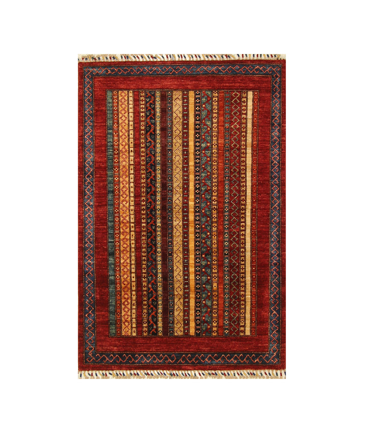 3x5 Red Turkish Shawl Pattern Rug