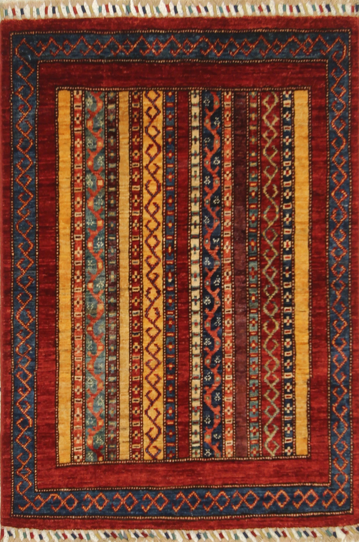 3x4 Red Turkish Style Hand knotted Wool Rug - Yildiz Rugs