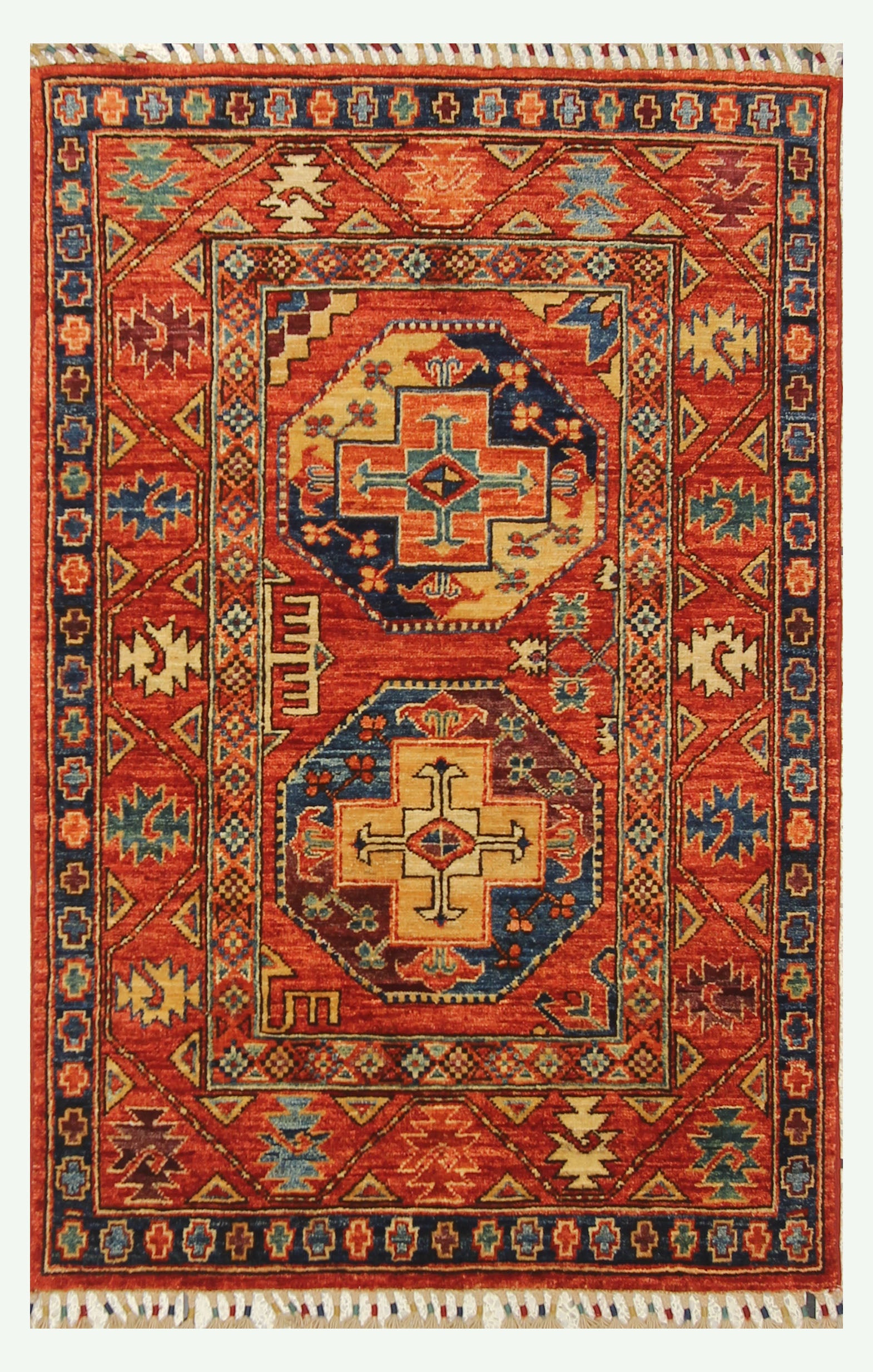 3x4 Red Ersari Hand Knotted Afghan Oriental Rug - Yildiz Rugs