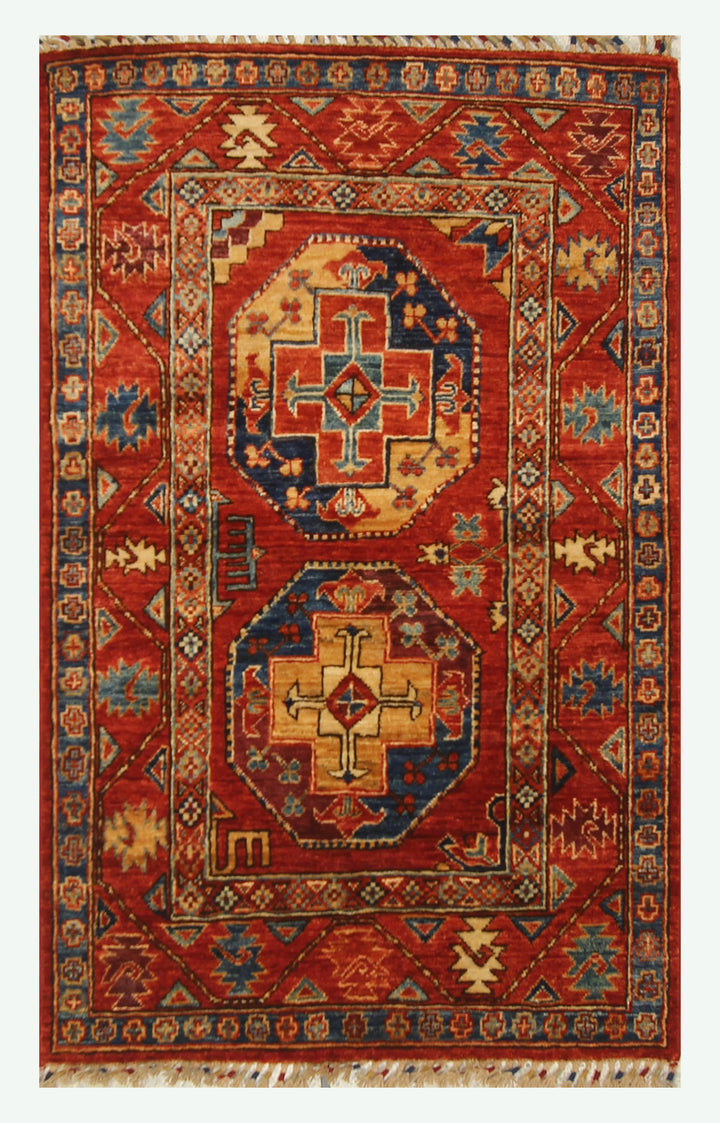 3x4 Red Ersari Hand Knotted Afghan Oriental Rug - Yildiz Rugs