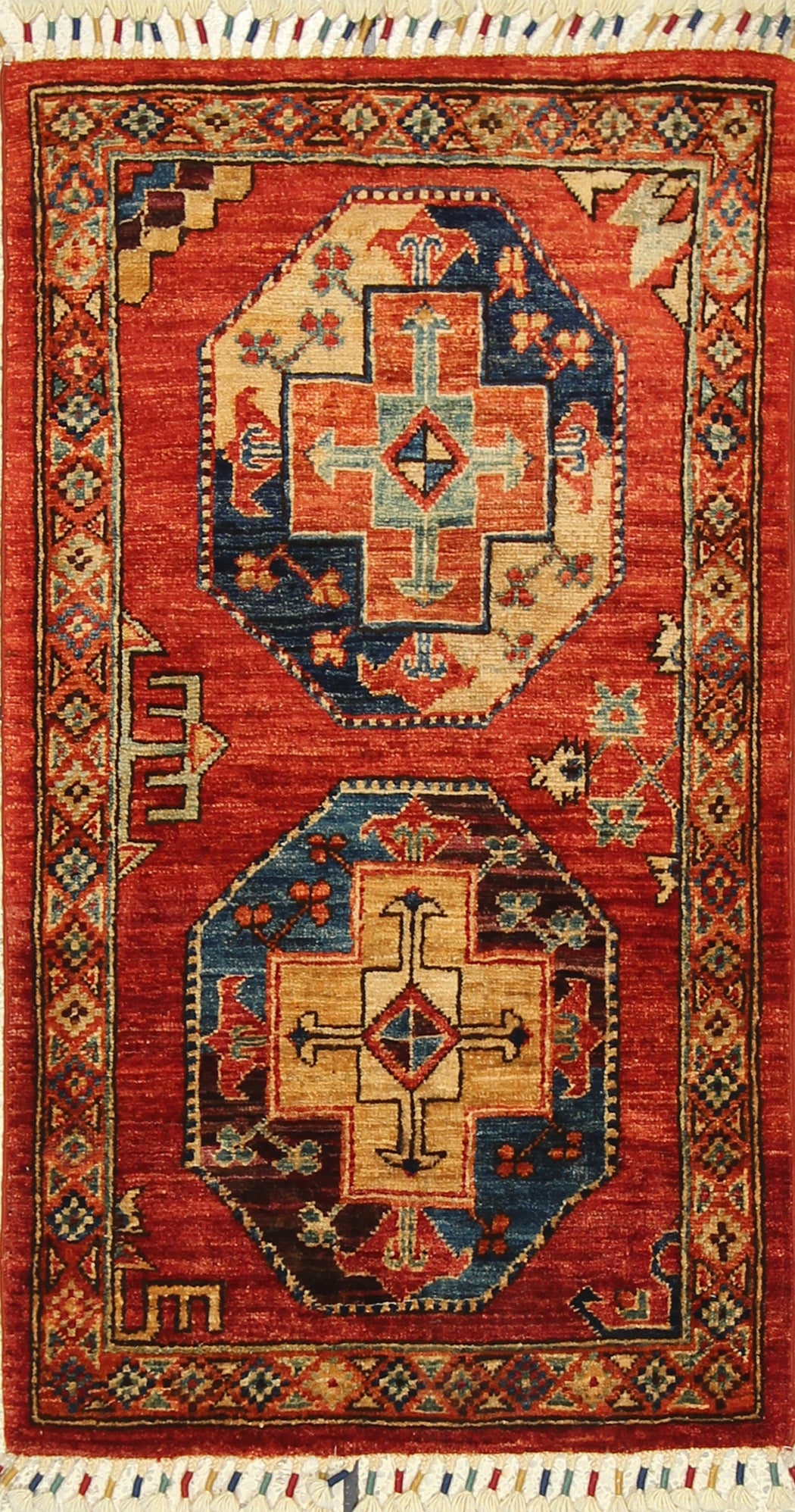 2x3 Red Ersari Afghan Hand knotted Rug