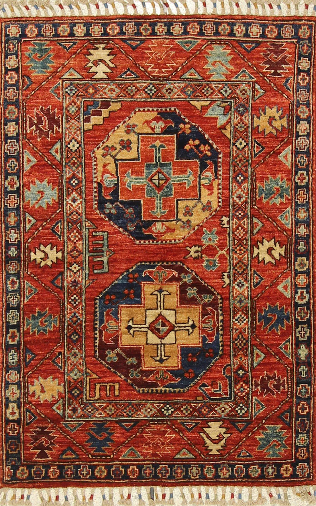 3x4 Red Ersari Hand Knotted Afghan Oriental Rug - Yildiz Rugs