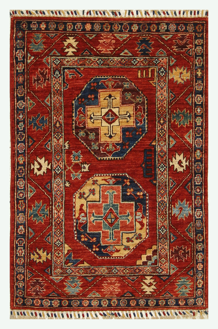 3x4 Red Ersari Hand Knotted Afghan Oriental Rug - Yildiz Rugs