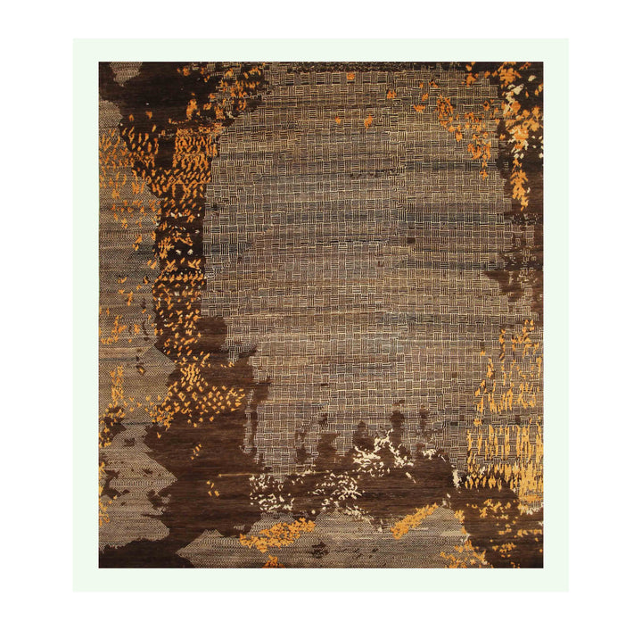 8x10 Brown Modern Afghan Hand knotted Abstract Rug