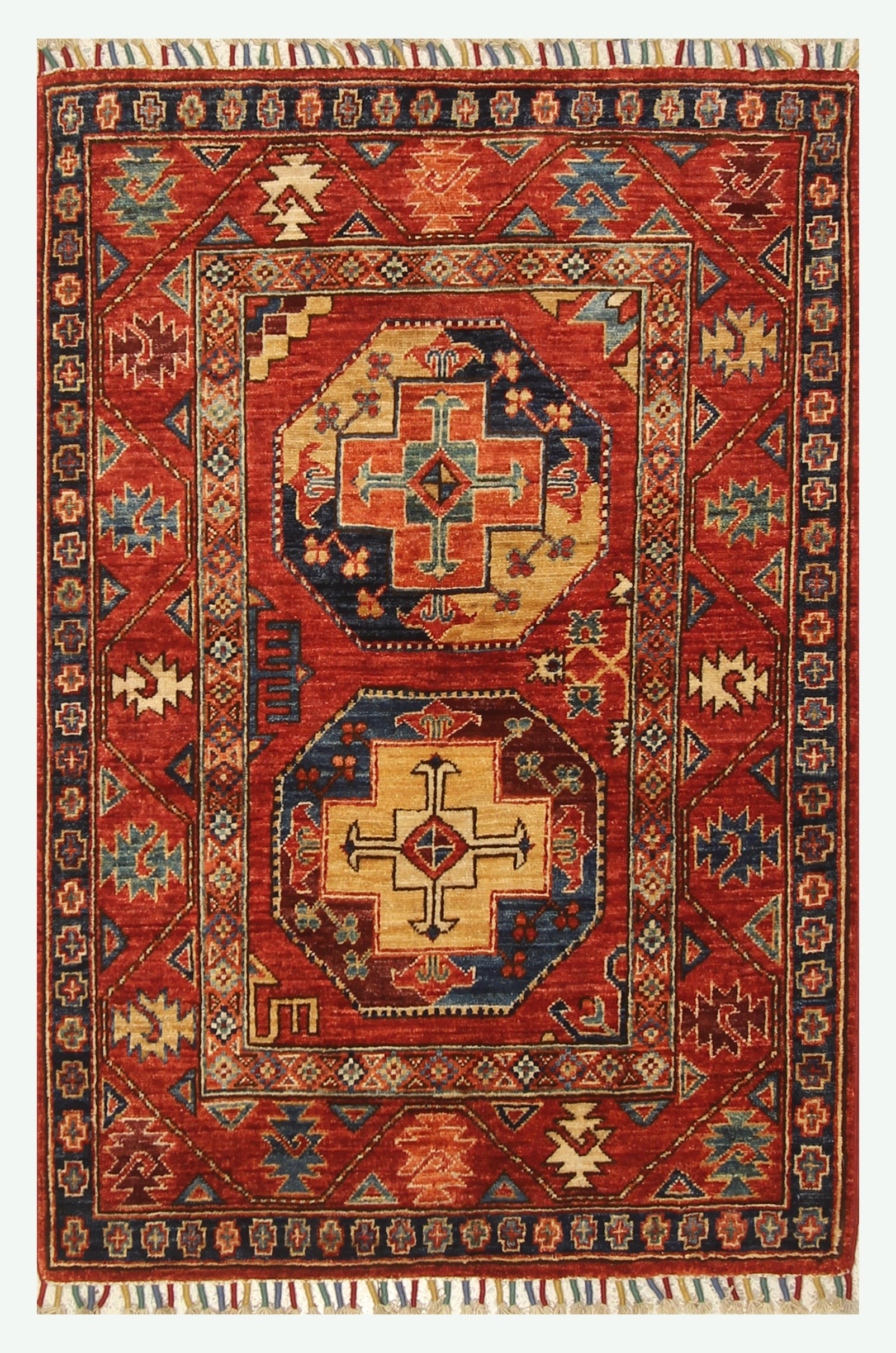3x4 Red Ersari Hand Knotted Afghan Oriental Rug - Yildiz Rugs