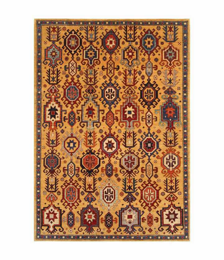 5x7 Gold Anatolian Hand Knotted Oushak Turkish Rug