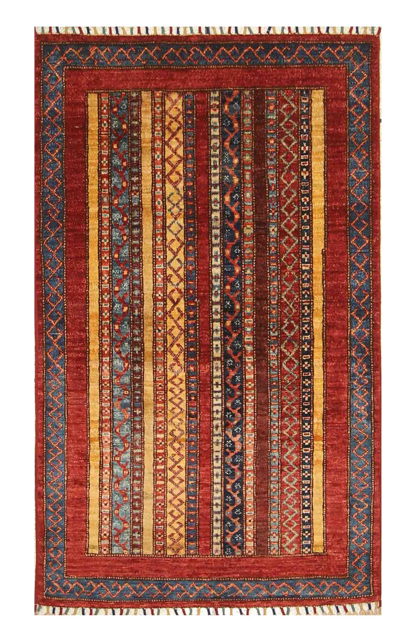 2'7"x4'5" Red Turkish Style Hand knotted Rug - Yildiz Rugs