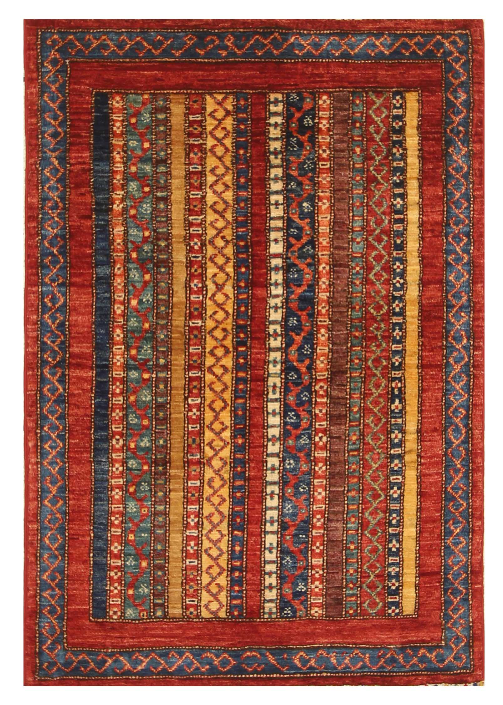 3x4 Red Turkish Style Hand knotted Wool Rug - Yildiz Rugs