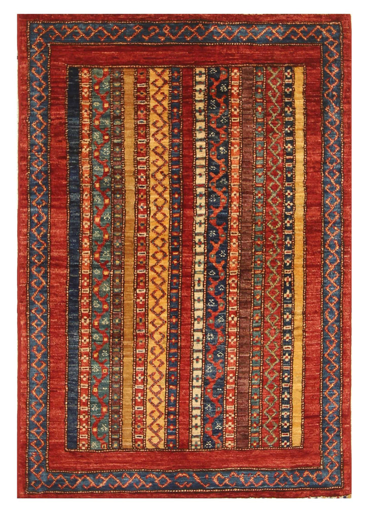 3x4 Red Turkish Style Hand knotted Wool Rug - Yildiz Rugs