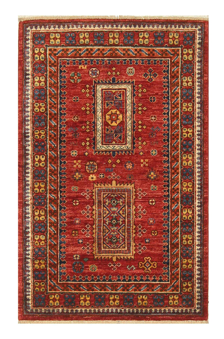 3x4 Red Tribal Baluch Afghan Rug