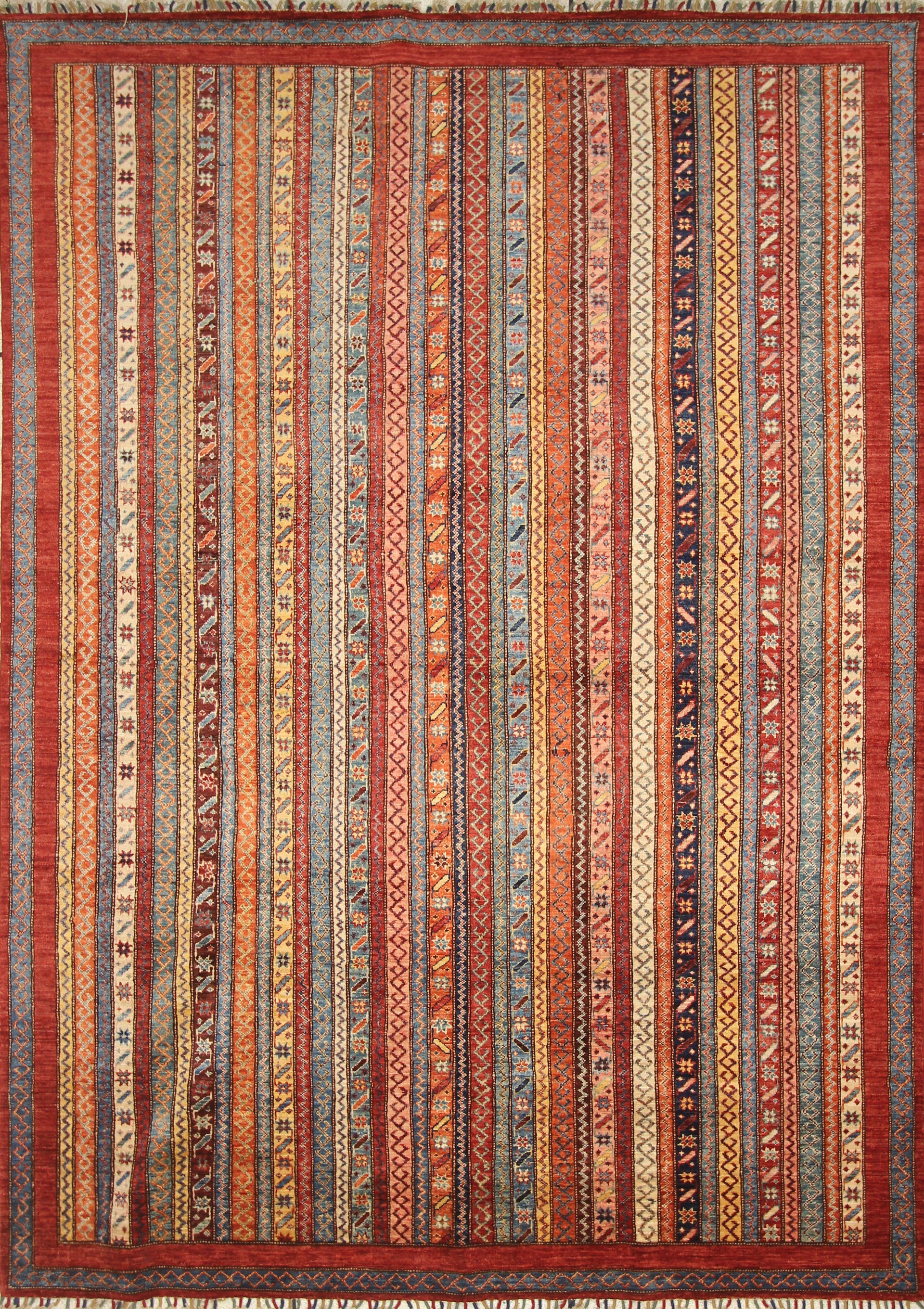 7x10 Red Turkish Style Hand-Knotted Wool Rug - Yildiz Rugs