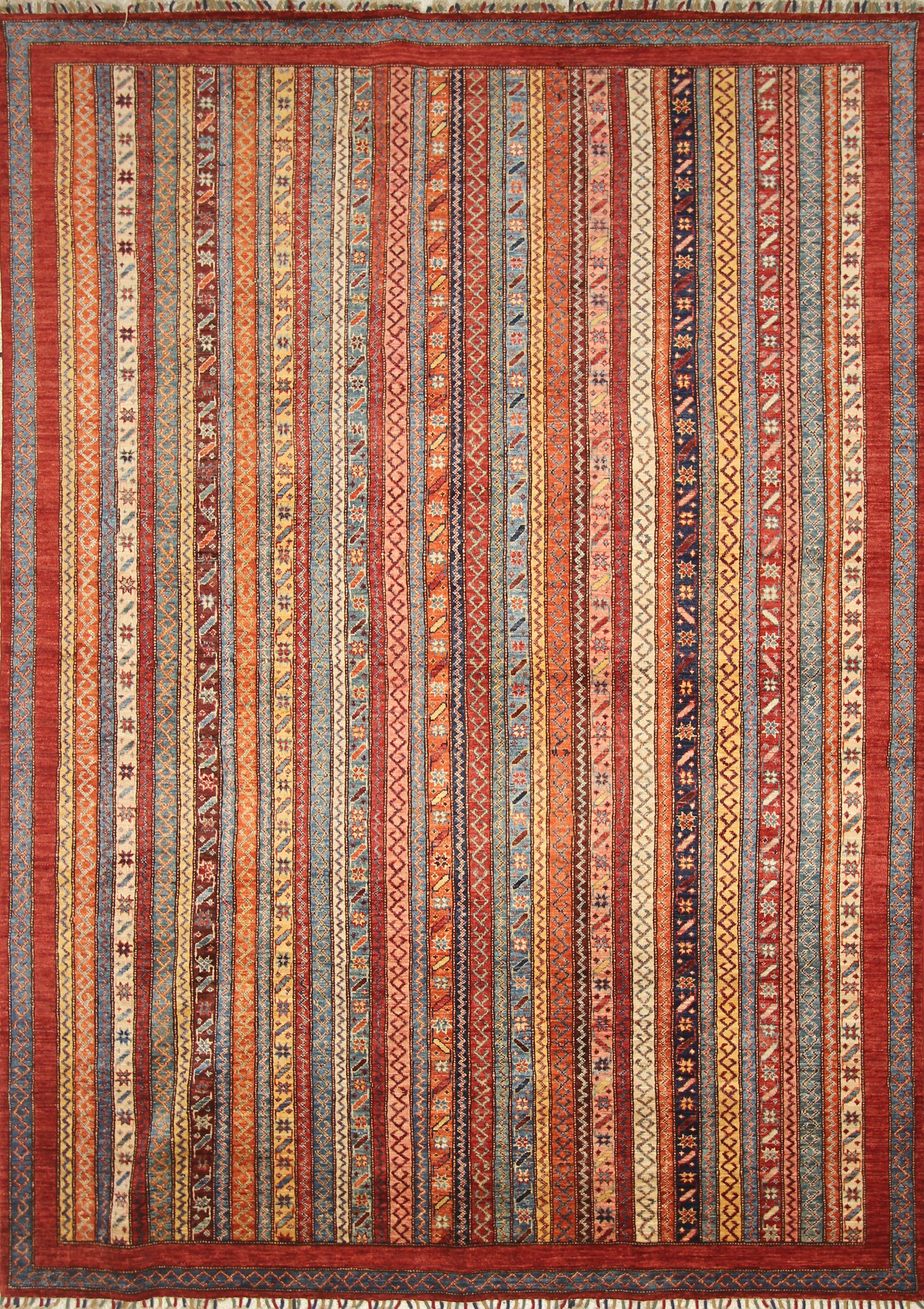 7x10 Red Turkish Style Hand-Knotted Wool Rug - Yildiz Rugs