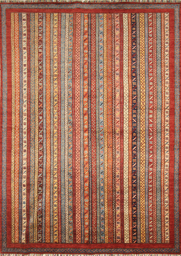 7x10 Red Turkish Style Hand-Knotted Wool Rug - Yildiz Rugs