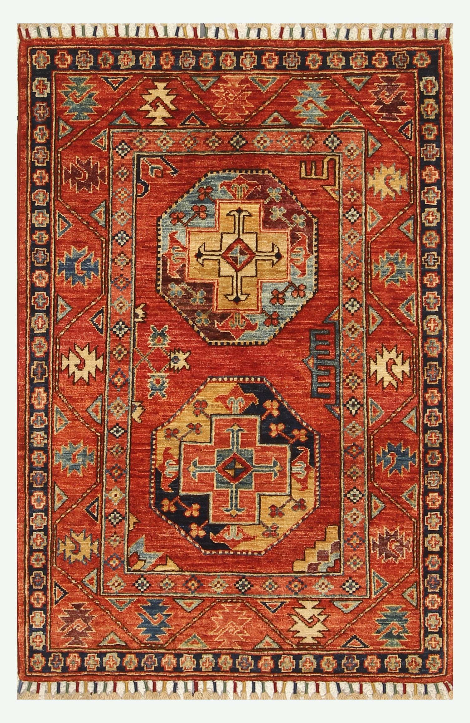 3x4 Red Ersari Hand Knotted Afghan Oriental Rug - Yildiz Rugs