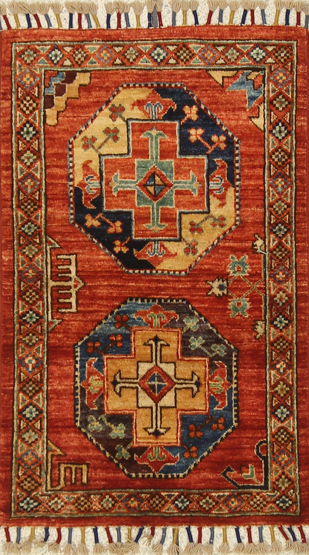 2x3 Red Ersari Afghan Hand knotted wool Rug