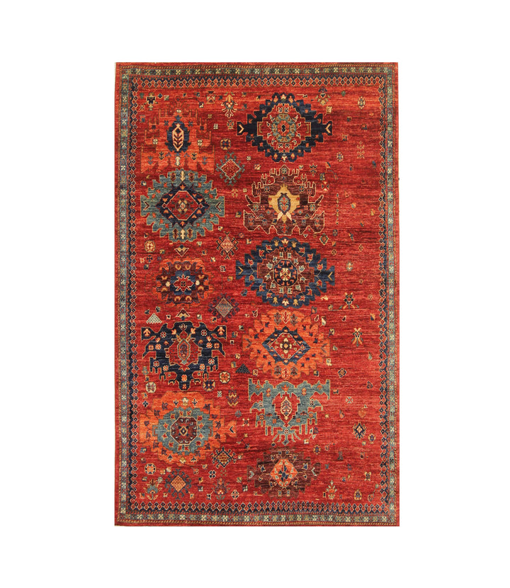 4x6 Red Baluch Afghan hand knotted Oriental Rug