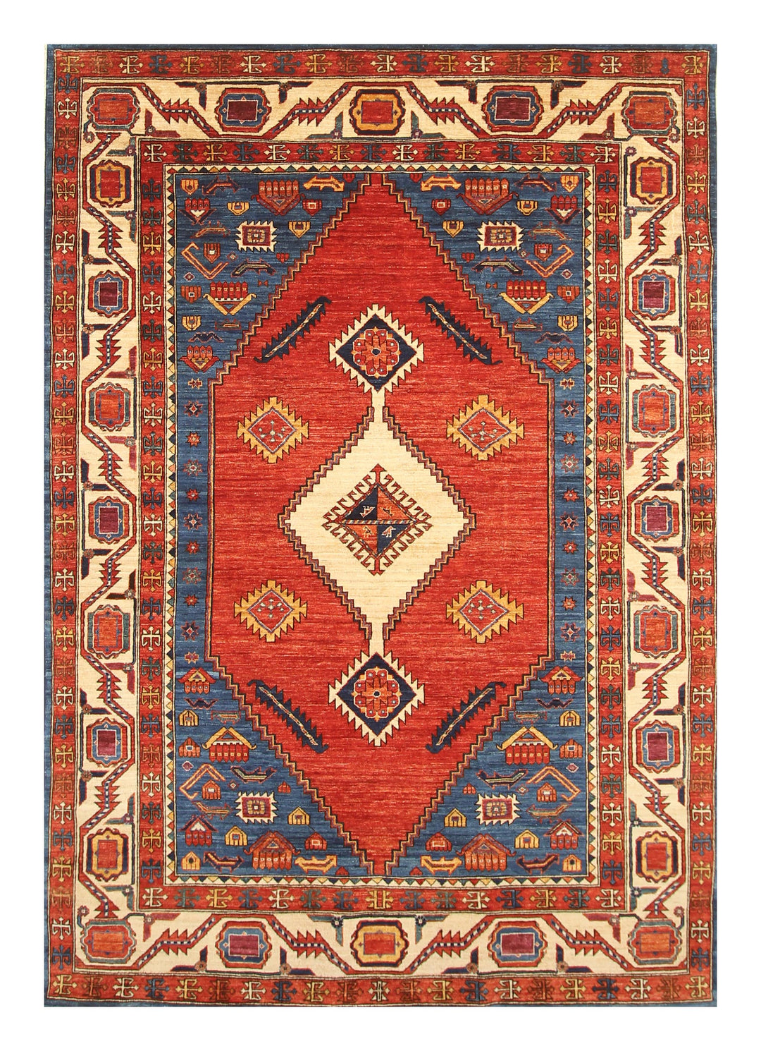 6x9 Serapi Red Afghan Hand knotted Oriental Rug