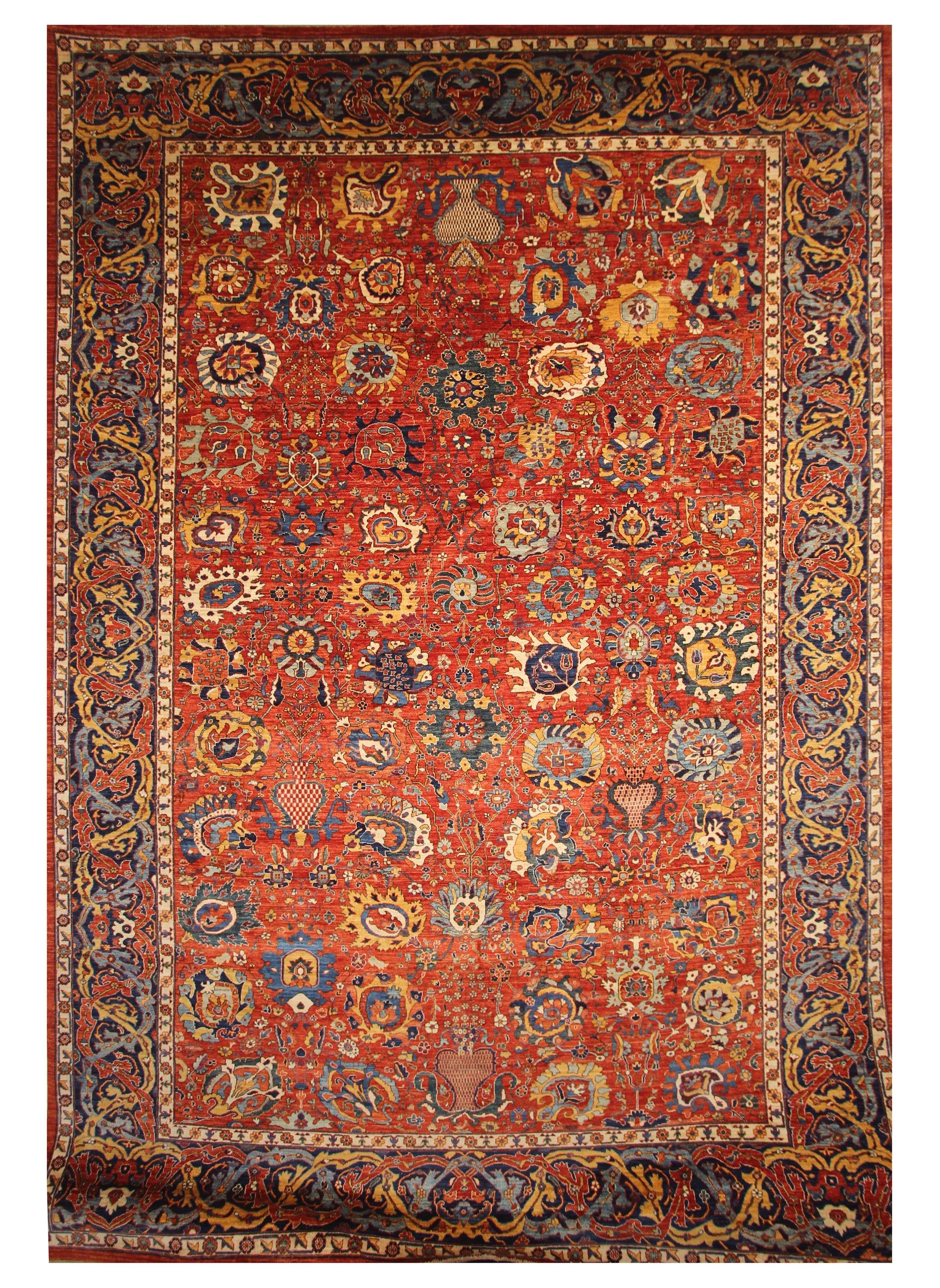 12x18 Red Bidjar Afghan Hand-Knotted Rug