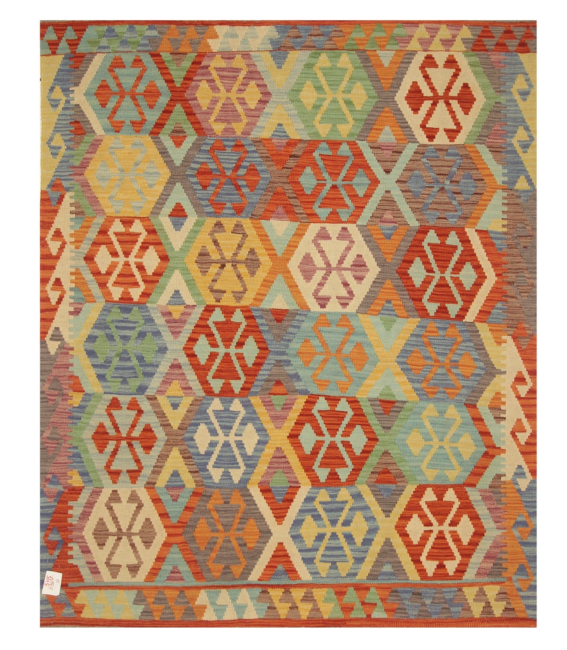 5'2"x6'4" Multicolor Afghan Handmade Wool Kilim Rug