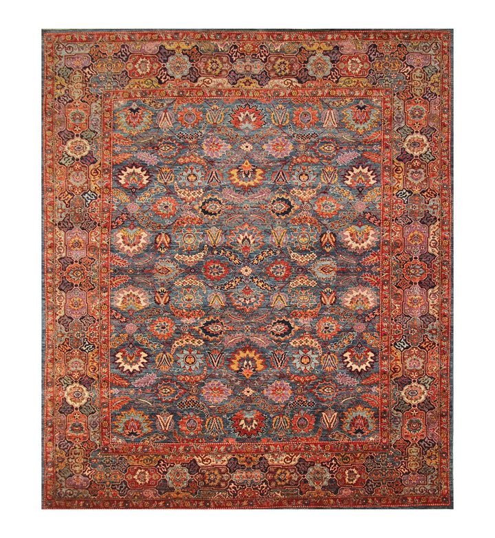 8x10 Blue Bidjar Afghan Hand knotted Oriental Rug - Yildiz Rugs