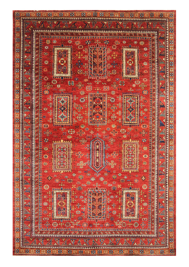 6x9 Red Afghan Baluch Hand knotted Oriental Rug