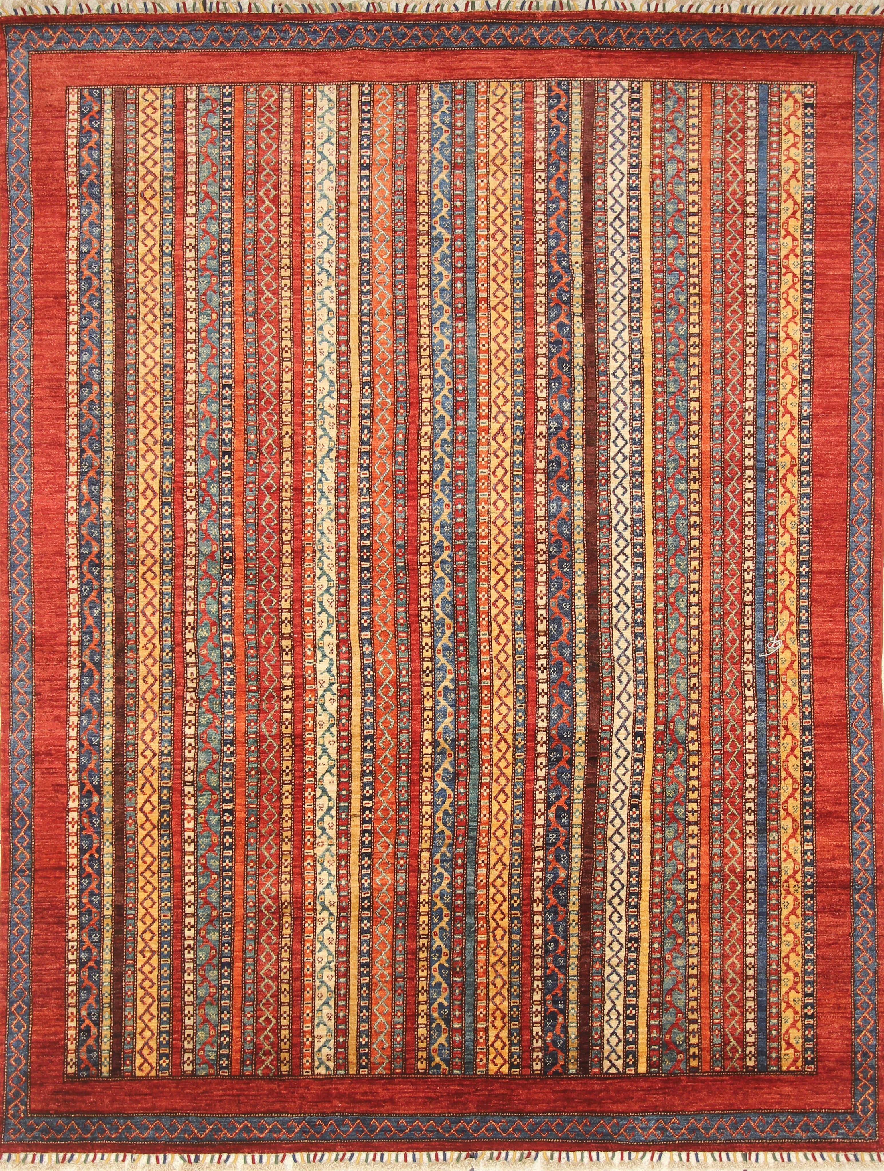 7x8 Red Area Turkish Style Hand-Knotted Tribal Rug - Yildiz Rugs