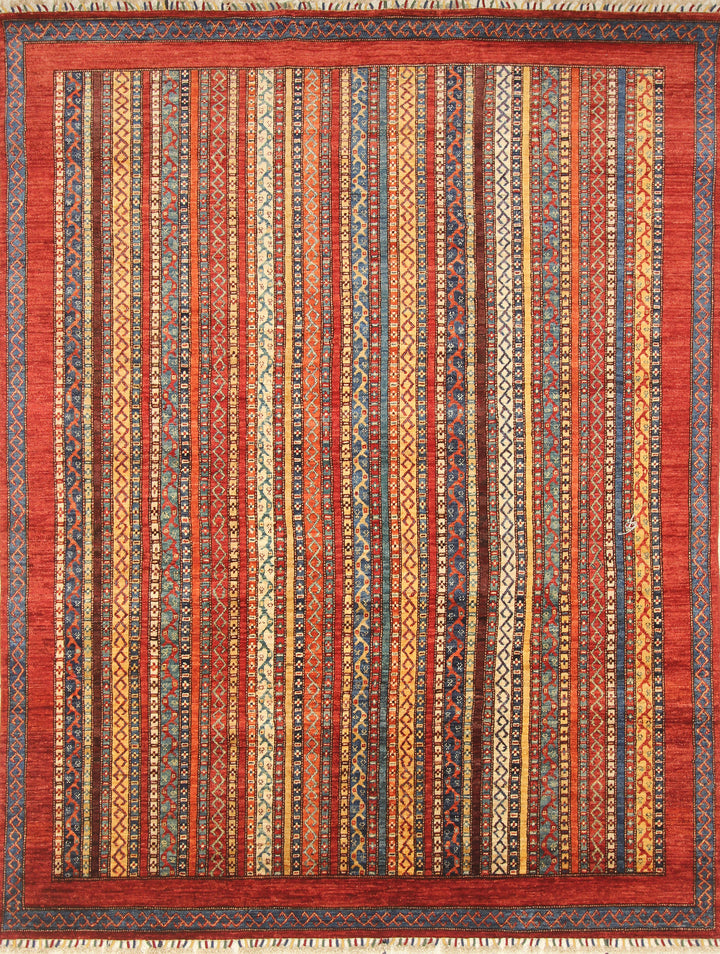 7x8 Red Area Turkish Style Hand-Knotted Tribal Rug - Yildiz Rugs