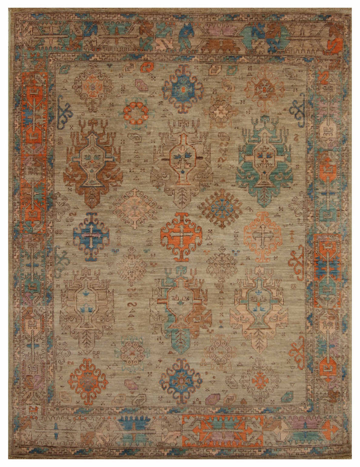 5x7 Muted Gray Baluch Transitional Afghan Hand knotted Rug - Yildiz Rugs