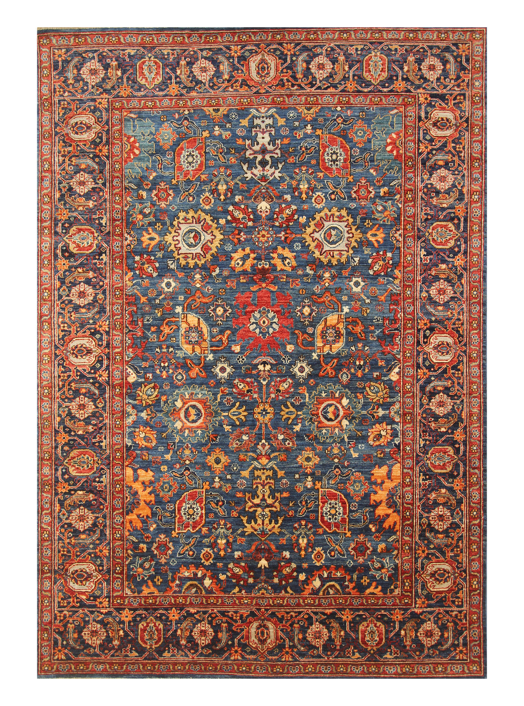 6x9 Bidjar Navy Blue Afghan Hand Knotted Oriental Rug - Yildiz Rugs