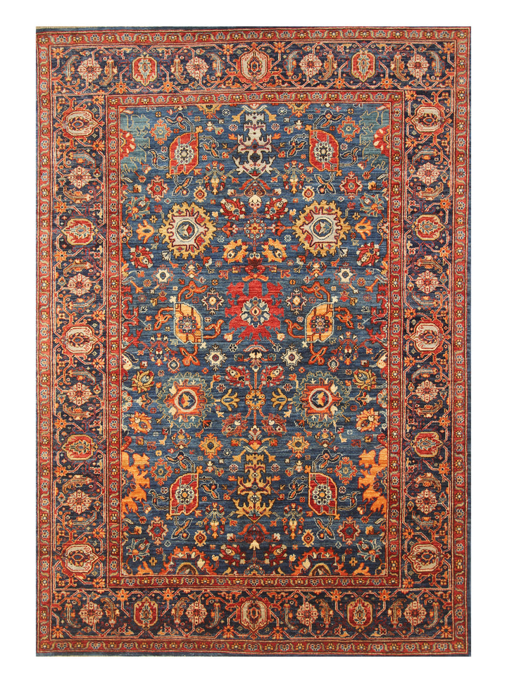 6x9 Bidjar Navy Blue Afghan Hand Knotted Oriental Rug - Yildiz Rugs