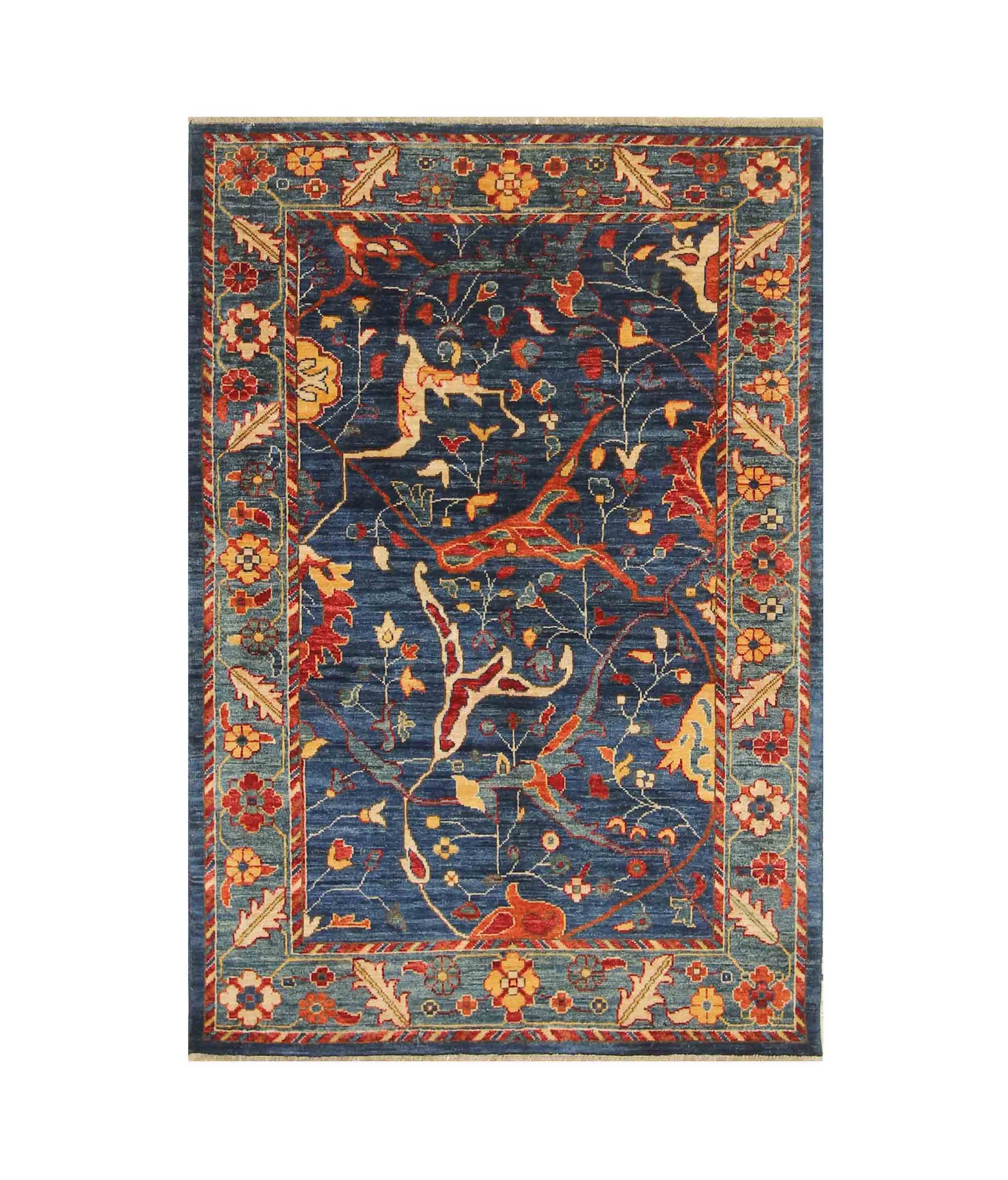 3x5 Navy Blue Bidjar Afghan Hand knotted Oriental Rug